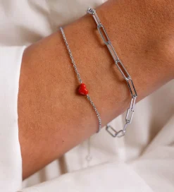 Design Letters Armbånd - Chunky Square - Large - Sølv