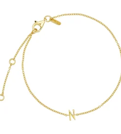 Design Letters Armbånd - N - 18K Guldbelagt