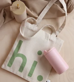 Design Letters Shopper - Lille - Hi - Natur/Grøn