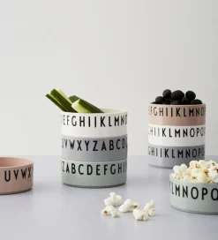 Design Letters Skål - 3-pak - Rosa/Hvid/Grå m. Bogstaver