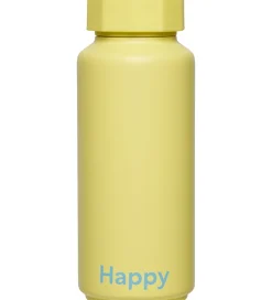 Design Letters Termoflaske - 500 ml - Happy - Gul