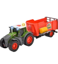 Dickie Toys Traktor m. Trailer - Fendt Farm Trailer - Lys/Lyd