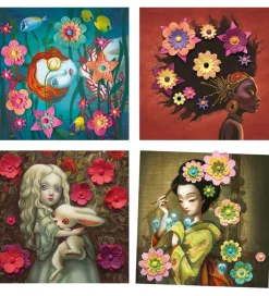 Djeco Kreasæt - Billeder i 3D - Rock'n Roses