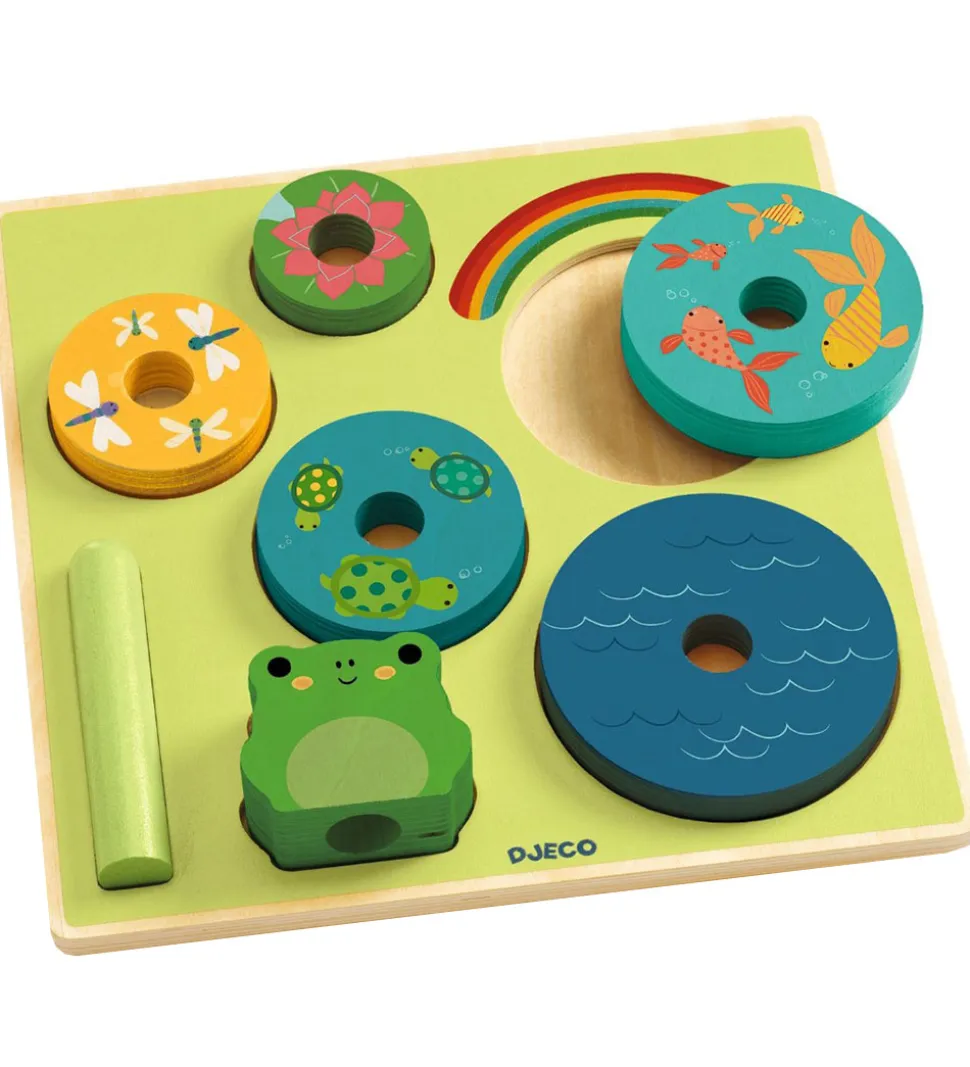 Djeco Puslespil/Stabelelegetøj - 8 Dele - Træ - Rainbow