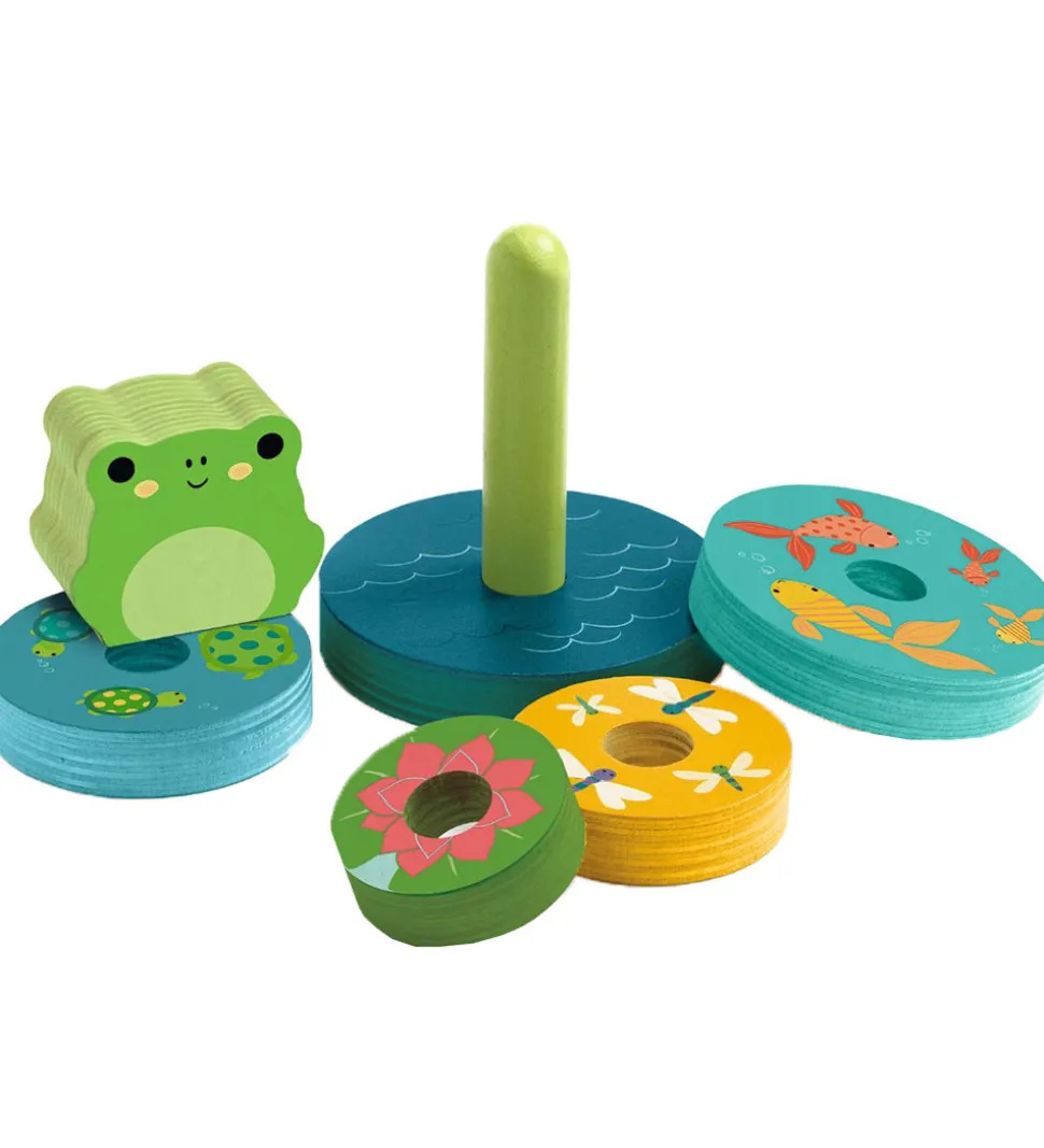 Djeco Puslespil/Stabelelegetøj - 8 Dele - Træ - Rainbow