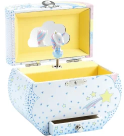 Djeco Smykkeskrin m. Musik - 14,5x14,5x9,5 cm - Enhjørningernes