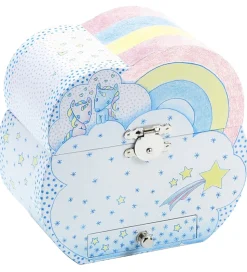 Djeco Smykkeskrin m. Musik - 14,5x14,5x9,5 cm - Enhjørningernes