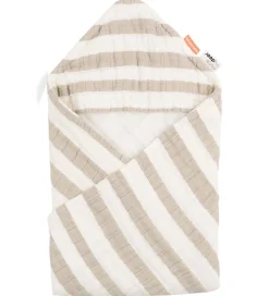 Done By Deer Babyhåndklæde - 70x70 cm - Stripes Sand