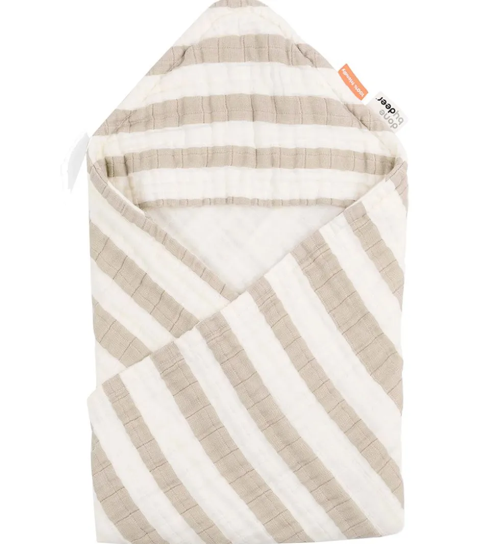 Done By Deer Babyhåndklæde - 70x70 cm - Stripes Sand
