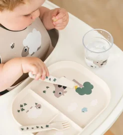 Done By Deer Inddelt Tallerken - Tiny Farm - Powder