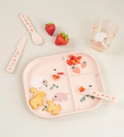 Done By Deer Inddelt Tallerken - Tiny Farm - Powder