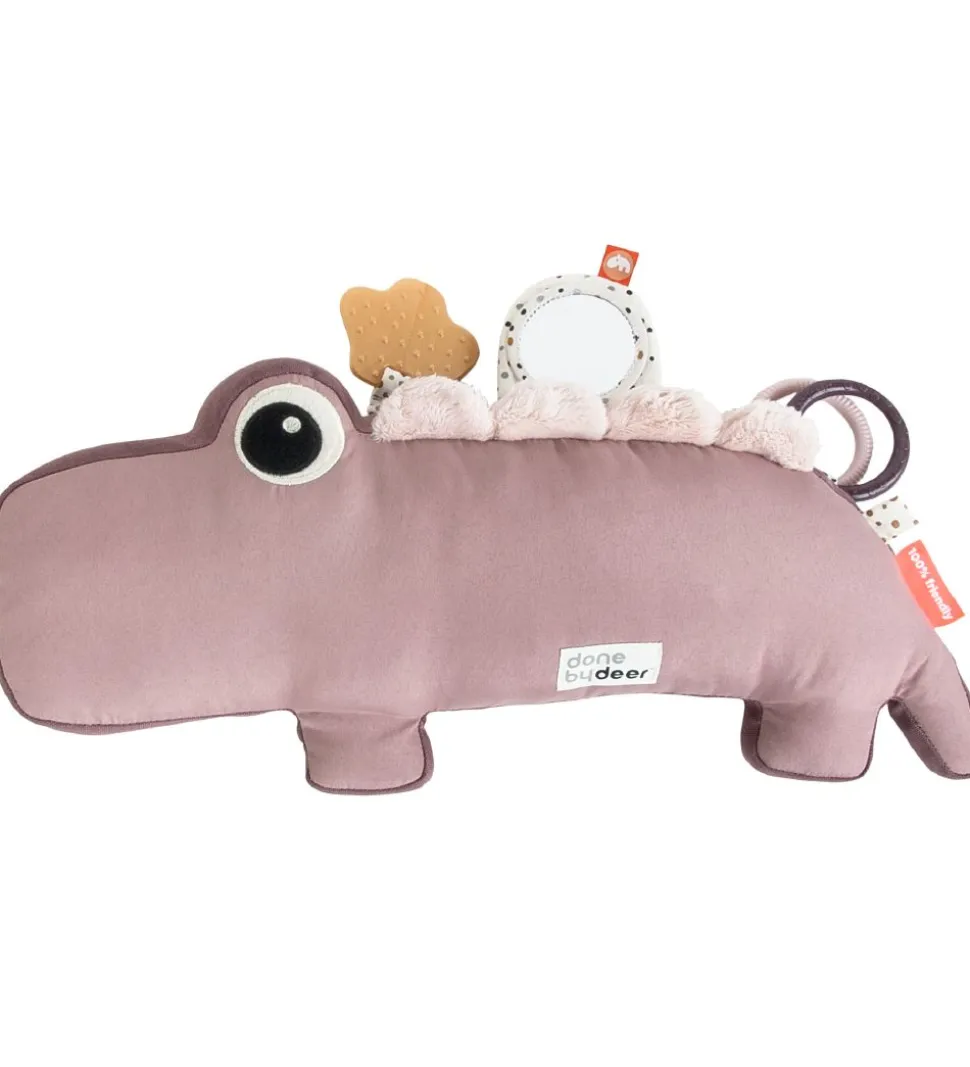Done By Deer Pude m. Aktivitetslegetøj - Croco - 41 cm - Pudder