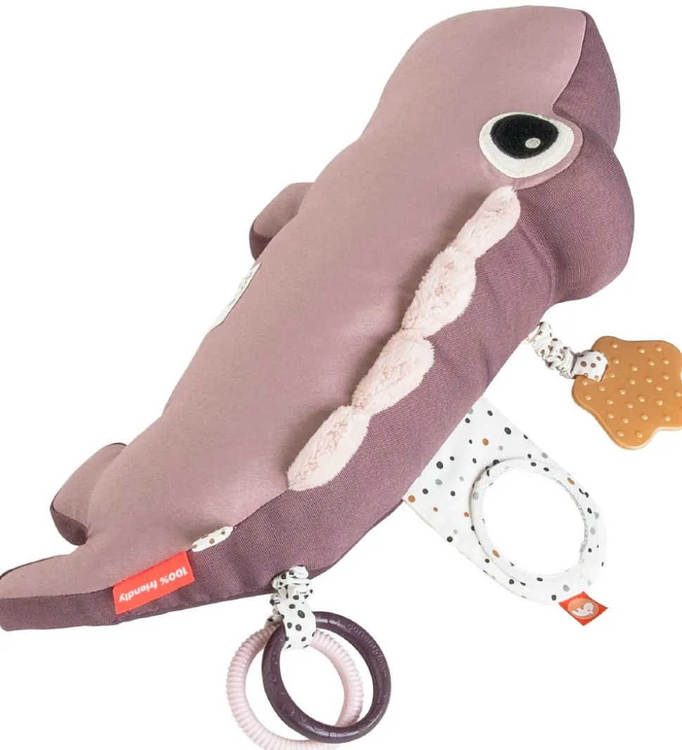 Done By Deer Pude m. Aktivitetslegetøj - Croco - 41 cm - Pudder