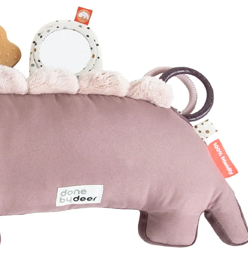 Done By Deer Pude m. Aktivitetslegetøj - Croco - 41 cm - Pudder