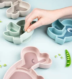 Done by Deer Snacktallerken - Stick & Stay - Birdee - Blå