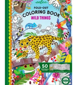 Eeboo Fold Ud Malebog m. Klistermærker - Vilde Dyr
