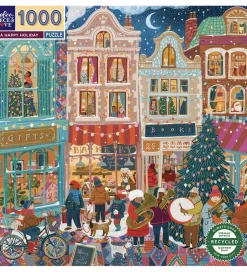 Eeboo Puslespil - 1000 Brikker - 58,4x58,4 cm - A Happy Holiday