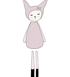 Fabelab Wallstickers - Dreamy Friend Bunny - Lys Lilla m. Kanin