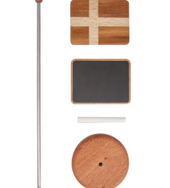 FableWood Magnetisk Bordflag m. Tavle - H. 30 cm - Natur/Stål