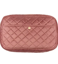 Fan Palm Toilettaske - Large - Quiltet Velour - Vintage Rose