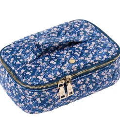 Fan Palm Toilettaske - Large - Quiltet - Blue Blossom