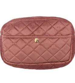 Fan Palm Toilettaske - Medium - Quiltet Velour - Vintage Rose