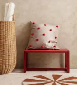 Ferm Living Gulvtæppe - 70 cm - Uld - Dark Brick/Off White