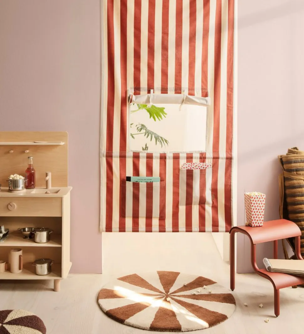 Ferm Living Gulvtæppe - 70 cm - Uld - Dark Brick/Off White