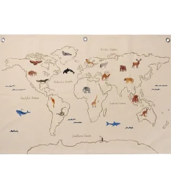 Ferm Living Vægophæng - The World Textile Map - Off White