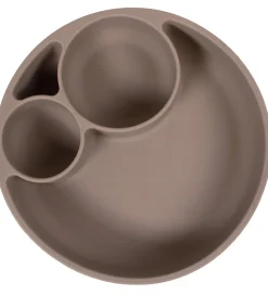 Filibabba Tallerken - Silikone - Ruminddelt - Warm Grey