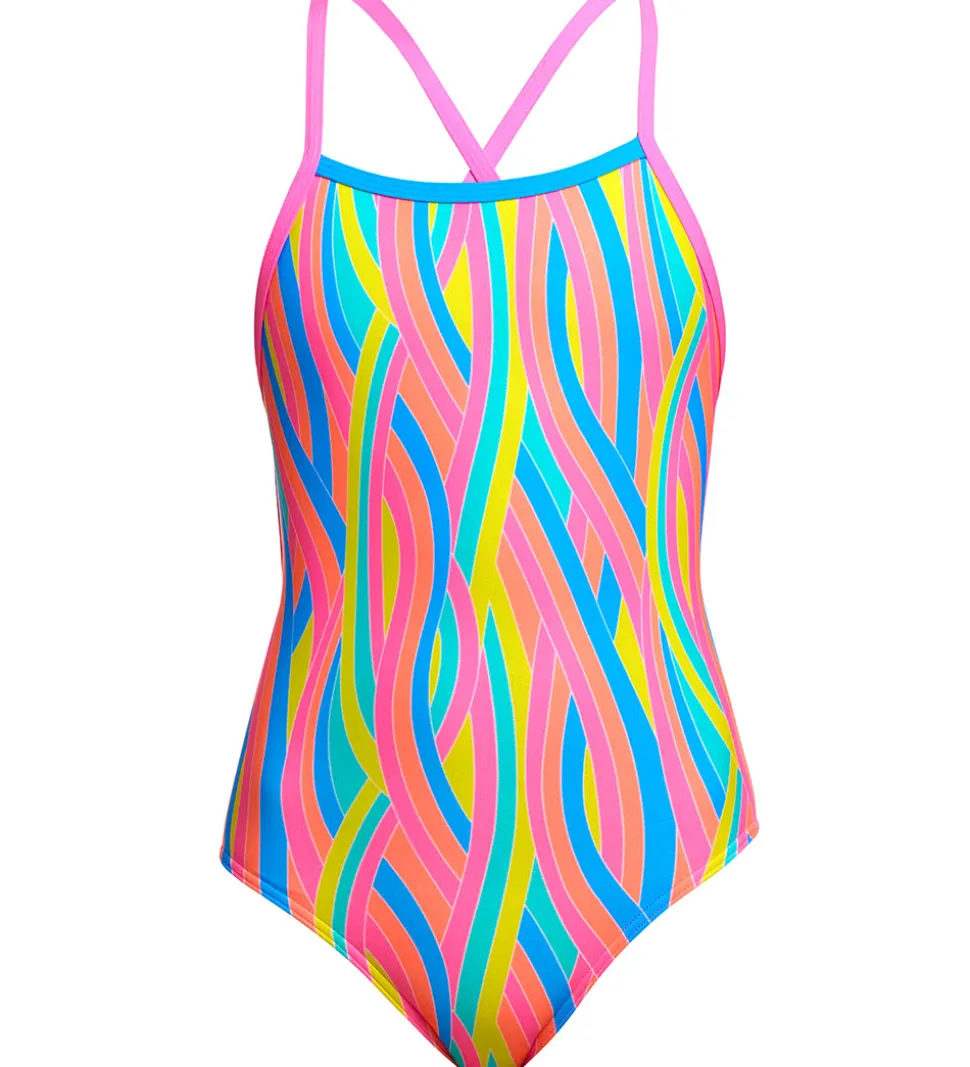 Funkita Badedragt - Strapped In One - UV50+ - Swirly Straws