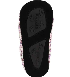 Fuzzies Ballerina Hjemmesko - Viola - Hvid m. Blomster