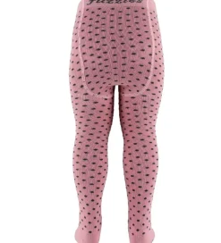 Fuzzies Strømpebukser - Gl. Rosa m. Koksgrå Prikker