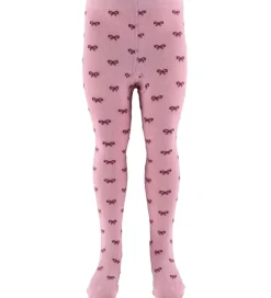 Fuzzies Strømpebukser - Rosa/Bordeaux m. Sløjfer