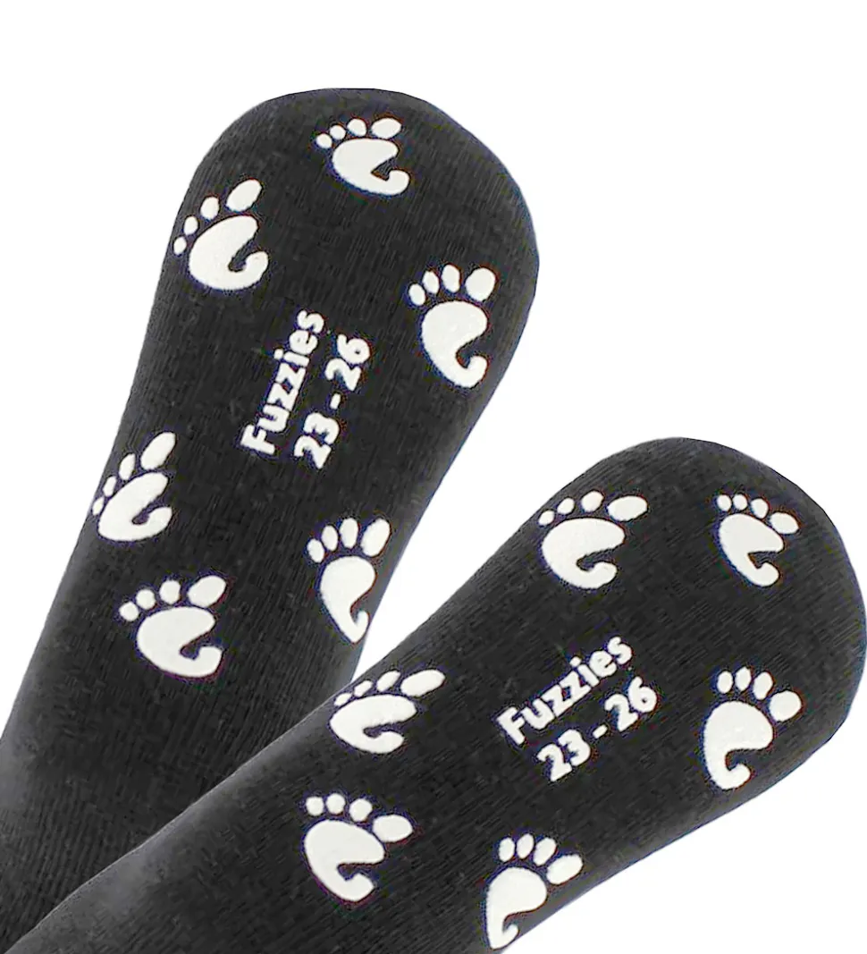 Fuzzies Strømper m. Antiskrid - Sort