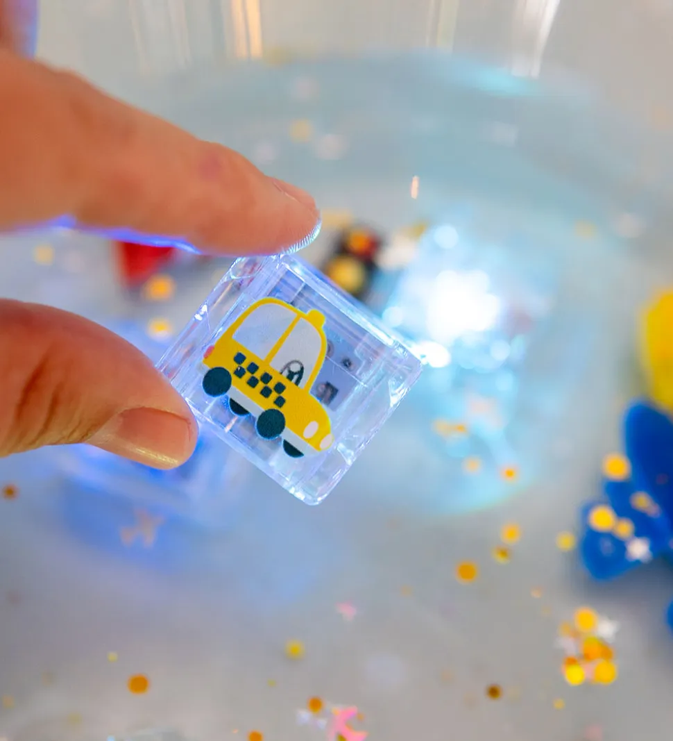 Glo Pals Sansekuber m. Lys - 6 Stk. - Awesome Autos