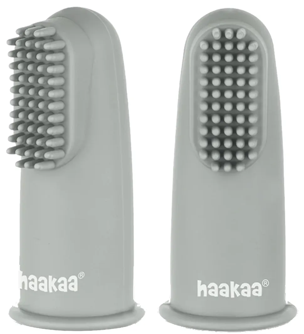 Haakaa Fingertandbørster - 2-pak - Suva Grey