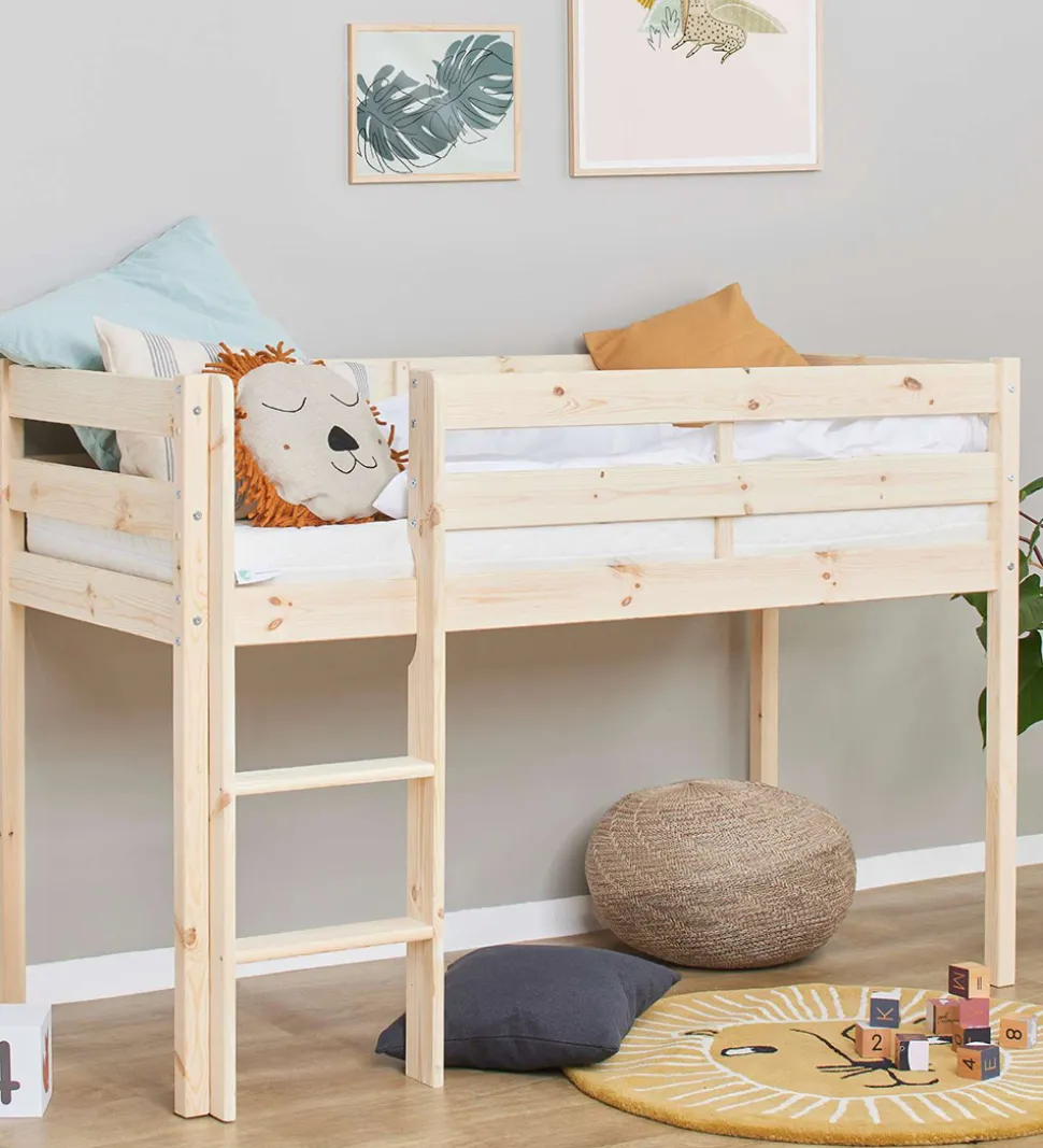 Hoppekids Seng - Halvhøj - ECO Comfort - 166x76x114 cm - Natural