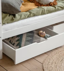 Hoppekids Skuffer m. Hjul - 2 stk. - 70x160 cm - Hvid