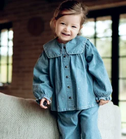 Hust and Claire Skjorte - HCKaroline - Blue Denim m. Similisten