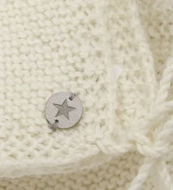 Huttelihut Babyhjelm m. Kvast - Alpakauld - Strik - Off-white