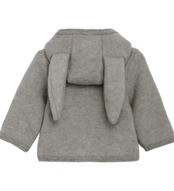 Huttelihut Fleecejakke - Uldfleece - Medium Grey Melange m. Ører