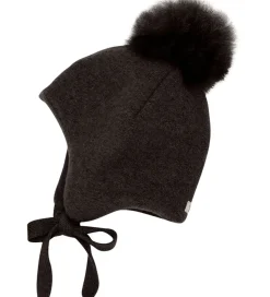 Huttelihut Hue - Uld - Dark Brown Melange m. Kvast