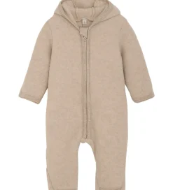 Huttelihut Køredragt - Uldfleece - Camel Melange m. Ører