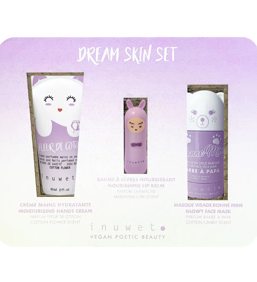 Inuwet Gavesæt - Håndcreme/Læbepomade/Ansigtsmaske - Mauve