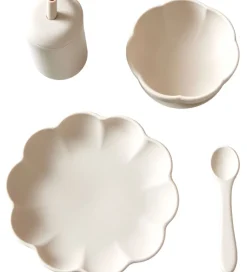 Jack o Juno Spisesæt - Silikone - 4 Dele - Poppy - Cream