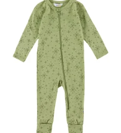 Joha Heldragt m. Fødder - Uld - Lys Olive m. Stjerner