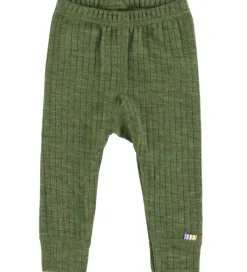 Joha Leggings - Uld - Rib - Mørk Oliven