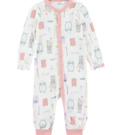 Joha Natdragt - Viskose/Bambus - Off White m. Print