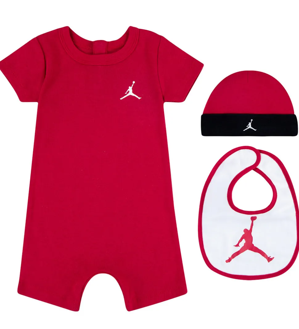 Jordan Gaveæske - 3-pak - Sommerdragt/Hue/Hagesmæk - Gym Red